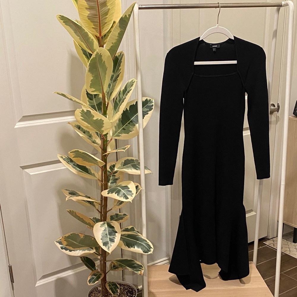 Express Black Long Sleeve Sweater Dress